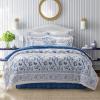 imageLaura Ashley  Full Comforter Set Cotton Bedding with Matching Shams ampamp Bed Skirt Stylish Home Decor Charlotte Blue FullCharlotte BlueWhite