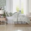 imageLaura Ashley  FullQueen Comforter Set Premium Cotton Bedding with Matching Shams ampamp Bonus Decorative Pillow Floral Home Decor OekoTex Certified Roses Gold FullQueenToile Delight Green