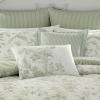 imageLaura Ashley  Queen Comforter Set Reversible Cotton Bedding Includes Matching Shams with Bonus Euro Shams ampamp Throw Pillows Natalie SageOff White QueenSageOff White