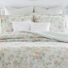 imageLaura Ashley Home  Queen Comforter Set Reversible Cotton Bedding Includes Matching Shams with Bonus Euro Shams ampamp Throw Pillows Madelynn Pastel Blue QueenBlueGreenPink