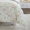 imageLaura Ashley Home  Queen Comforter Set Reversible Cotton Bedding Includes Matching Shams with Bonus Euro Shams ampamp Throw Pillows Madelynn Pastel Blue QueenBlueGreenPink