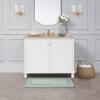 imageLaura Ashley Ruffle Cotton 17quot x 24quot Bath Rug AquaAqua