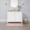 imageLaura Ashley Ruffle Cotton 17quot x 24quot Bath Rug AquaBlush
