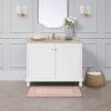 imageLaura Ashley Ruffle Cotton 17quot x 24quot Bath Rug AquaBlush