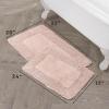 imageLaura Ashley Ruffle Cotton 17quot x 24quot Bath Rug AquaBlush