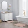 imageLaura Ashley Ruffle Cotton 17quot x 24quot Bath Rug AquaBlush