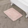 imageLaura Ashley Ruffle Cotton 17quot x 24quot Bath Rug AquaBlush