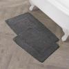 imageLaura Ashley Ruffle Cotton 17quot x 24quot Bath Rug AquaDark Grey