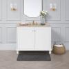 imageLaura Ashley Ruffle Cotton 17quot x 24quot Bath Rug AquaDark Grey