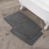 imageLaura Ashley Ruffle Cotton 17quot x 24quot Bath Rug AquaDark Grey