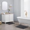 imageLaura Ashley Ruffle Cotton 17quot x 24quot Bath Rug AquaDark Grey