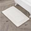 imageLaura Ashley Ruffle Cotton 17quot x 24quot Bath Rug AquaIvory