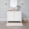 imageLaura Ashley Ruffle Cotton 17quot x 24quot Bath Rug AquaIvory