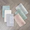 imageLaura Ashley Ruffle Cotton 17quot x 24quot Bath Rug AquaIvory