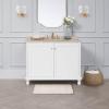 imageLaura Ashley Ruffle Cotton 17quot x 24quot Bath Rug AquaIvory