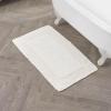 imageLaura Ashley Ruffle Cotton 17quot x 24quot Bath Rug AquaIvory