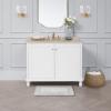 imageLaura Ashley Ruffle Cotton 17quot x 24quot Bath Rug AquaLight Grey