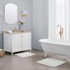imageLaura Ashley Ruffle Cotton 17quot x 24quot Bath Rug AquaLight Grey
