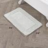 imageLaura Ashley Ruffle Cotton 17quot x 24quot Bath Rug AquaLight Grey