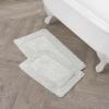imageLaura Ashley Ruffle Cotton 17quot x 24quot Bath Rug AquaLight Grey