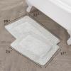 imageLaura Ashley Ruffle Cotton 17quot x 24quot Bath Rug AquaLight Grey