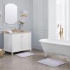 imageLaura Ashley Ruffle Cotton 17quot x 24quot Bath Rug AquaPurple