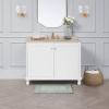 imageLaura Ashley Ruffle Cotton 17quot x 24quot Bath Rug AquaSage Green