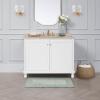 imageLaura Ashley Ruffle Cotton 17quot x 24quot Bath Rug AquaSage Green