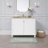 imageLaura Ashley Ruffle Cotton 17quot x 24quot Bath Rug AquaSage Green