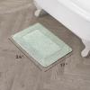 imageLaura Ashley Ruffle Cotton 17quot x 24quot Bath Rug AquaSage Green