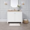 imageLaura Ashley Ruffle Cotton 17quot x 24quot Bath Rug AquaWhite
