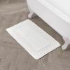 imageLaura Ashley Ruffle Cotton 17quot x 24quot Bath Rug AquaWhite