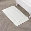 imageLaura Ashley Ruffle Cotton 17quot x 24quot Bath Rug AquaWhite