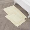 imageLaura Ashley Ruffle Cotton 17quot x 24quot Bath Rug AquaYellow