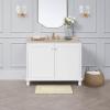 imageLaura Ashley Ruffle Cotton 17quot x 24quot Bath Rug AquaYellow