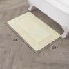 imageLaura Ashley Ruffle Cotton 17quot x 24quot Bath Rug AquaYellow