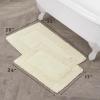 imageLaura Ashley Ruffle Cotton 17quot x 24quot Bath Rug AquaYellow