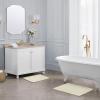 imageLaura Ashley Ruffle Cotton 17quot x 24quot Bath Rug AquaYellow