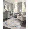 imageLaura Ashley Turkish Mystic Chenille Accent Rug  Randy  Modern Home Dcor  Measures 265quotX45quot  Grey and NavyBlueIvoryOrange
