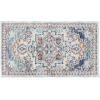 imageLaura Ashley Turkish Mystic Chenille Accent Rug  Randy  Modern Home Dcor  Measures 265quotX45quot  Grey and NavyBlueIvoryOrange