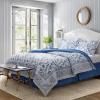 imageLaura Ashley  Full Comforter Set Cotton Bedding with Matching Shams ampamp Bed Skirt Stylish Home Decor Charlotte Blue FullCharlotte BlueWhite