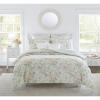 imageLaura Ashley Home  Queen Comforter Set Reversible Cotton Bedding Includes Matching Shams with Bonus Euro Shams ampamp Throw Pillows Madelynn Pastel Blue QueenBlueGreenPink