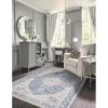 imageLaura Ashley Turkish Mystic Chenille Accent Rug  Valeri  Modern Home Dcor  Measures 265quotX45quot  Navy and Cream7 x 5 Rectangular