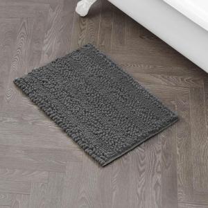 imageLaura Ashley  Astor Chenille Bath Mat  100 Polyester  Premium Bathroom Dcor  Machine Washable  TPR Backing  Measures 17 x 24  WisteriaDark Grey