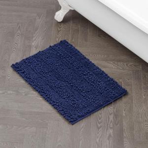 imageLaura Ashley  Astor Chenille Bath Mat  100 Polyester  Premium Bathroom Dcor  Machine Washable  TPR Backing  Measures 17 x 24  WisteriaIndigo