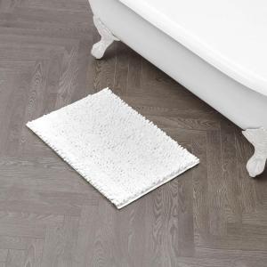 imageLaura Ashley  Astor Chenille Bath Mat  100 Polyester  Premium Bathroom Dcor  Machine Washable  TPR Backing  Measures 17 x 24  WisteriaWhite