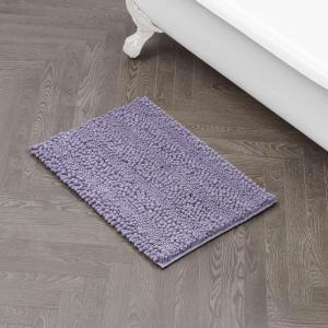imageLaura Ashley  Astor Chenille Bath Mat  100 Polyester  Premium Bathroom Dcor  Machine Washable  TPR Backing  Measures 17 x 24  WisteriaWisteria