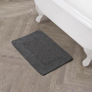 imageLaura Ashley Ruffle Cotton 17quot x 24quot Bath Rug AquaDark Grey
