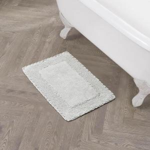 imageLaura Ashley Ruffle Cotton 17quot x 24quot Bath Rug AquaLight Grey