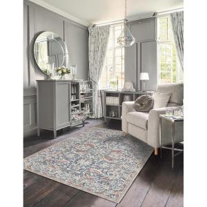 imageLaura Ashley Turkish Mystic Chenille Area Rug  Genevive  Modern Home Dcor  Measures 5X7  GreyGreyGold